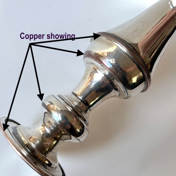 Silverplate Hollowware Candlestick Candle Holders Pair by English Silver MFG Co. - Picture 6 of 14